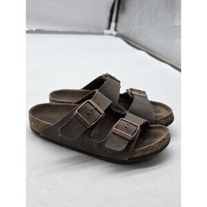 Birkenstock Arizona Shoes Kids Size 10 Leather Two Strap Cork Footbed Sandals